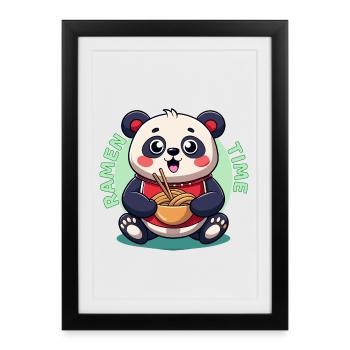 Ramen Panda Time - Framed poster (27 × 37 cm) - black - Front
