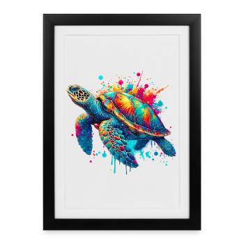 Tortue - Affiche encadrée (27 × 37 cm) - noir - Devant
