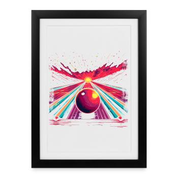 Retro Bowling Alley - Framed poster (27 × 37 cm) - black - Front