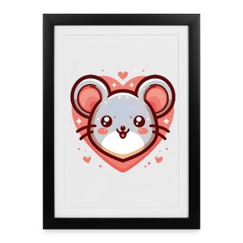Coeur de souris - Affiche encadrée (27 × 37 cm) - noir - Devant