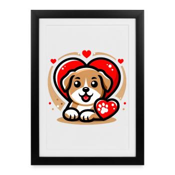 Dog Love 1 - Framed poster (27 × 37 cm) - black - Front