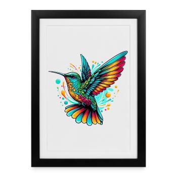 Colibri - Affiche encadrée (27 × 37 cm) - noir - Devant