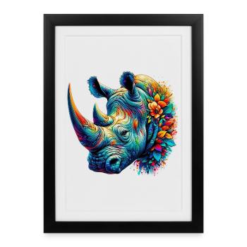 Rhinocéros - Affiche encadrée (27 × 37 cm) - noir - Devant