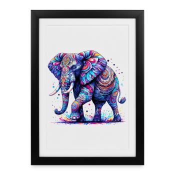 Éléphant - Affiche encadrée (27 × 37 cm) - noir - Devant