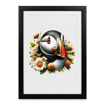 Puffin - Framed poster (27 × 37 cm) - black - Front