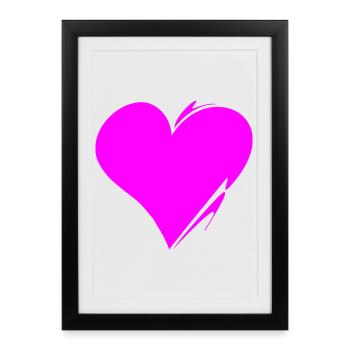 Cœur ❤️ - Affiche encadrée (27 × 37 cm) - noir - Devant