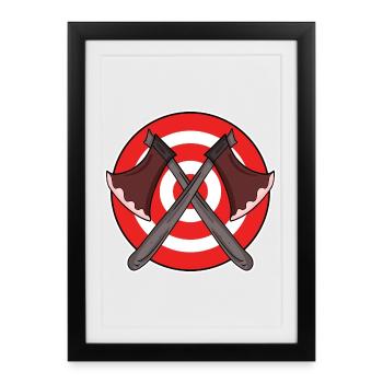Axe Thrower Target Axe Throw Gift - Framed poster (27 × 37 cm) - black - Front