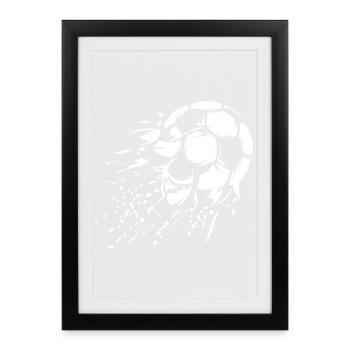 Illustration de l’explosion de tir de football Logo de l’équipe - Affiche encadrée (27 × 37 cm) - noir - Devant