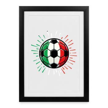 Design de football italien coloré - Affiche encadrée (27 × 37 cm) - noir - Devant