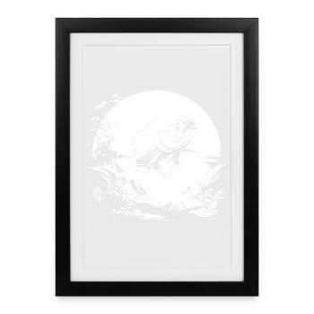 Angler Drawing - Framed poster (27 × 37 cm) - black - Front