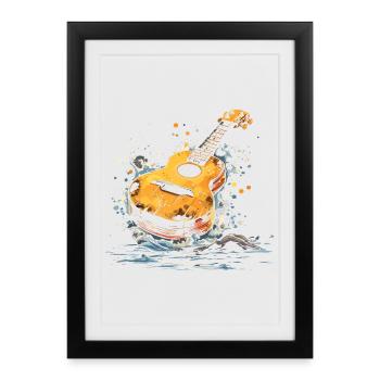 Ukulele Illustration - Framed poster (27 × 37 cm) - black - Front