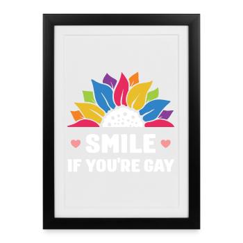 LGBT Pride Month - Smile If You're Gay - Framed poster (27 × 37 cm) - black - Front
