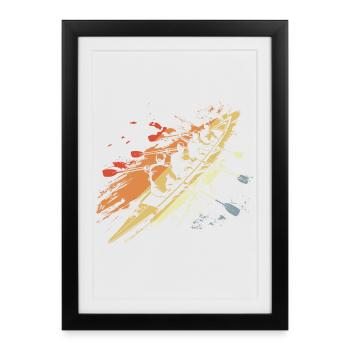 Retro Rowing Team Graphic - Framed poster (27 × 37 cm) - black - Front