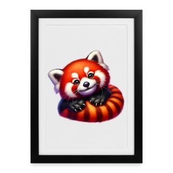 Petit panda - Affiche encadrée (27 × 37 cm) - noir - Devant