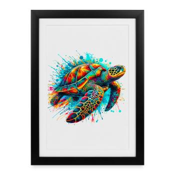Turtle - Framed poster (27 × 37 cm) - black - Front