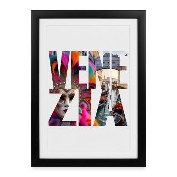 VENISE - Affiche encadrée (27 × 37 cm) - noir - Devant