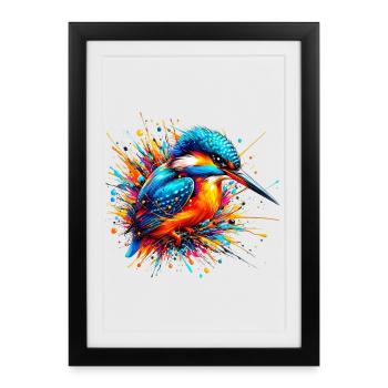 Kingfisher - Framed poster (27 × 37 cm) - black - Front