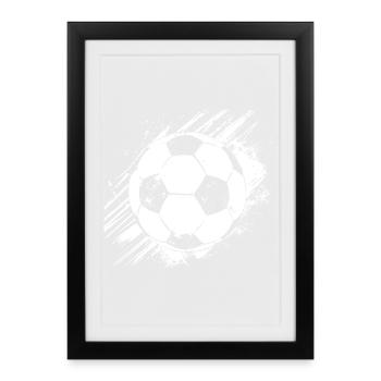 Croquis de football - Affiche encadrée (27 × 37 cm) - noir - Devant