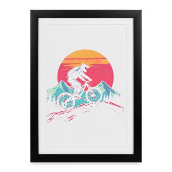 Amateurs de VTT des années 90 - Affiche encadrée (27 × 37 cm) - noir - Devant
