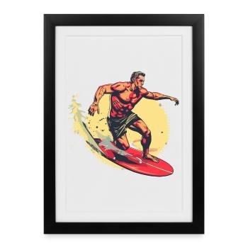 Graphisme Surfer - Affiche encadrée (27 × 37 cm) - noir - Devant