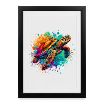 Turtle - Framed poster (27 × 37 cm) - black - Front