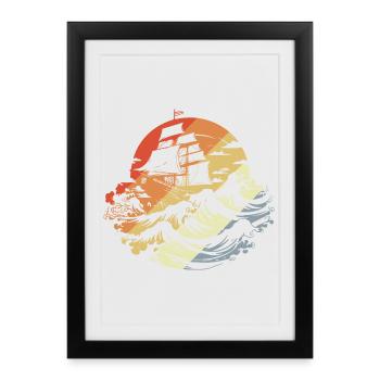 Voile Look Vintage - Affiche encadrée (27 × 37 cm) - noir - Devant
