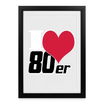 80s Party Retro Fun Shirt, chemise à thème des années 80 (25) - Affiche encadrée (27 × 37 cm) - noir - Devant