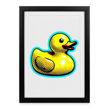 Caneton Canard Canard Canard - Affiche encadrée (27 × 37 cm) - noir - Devant