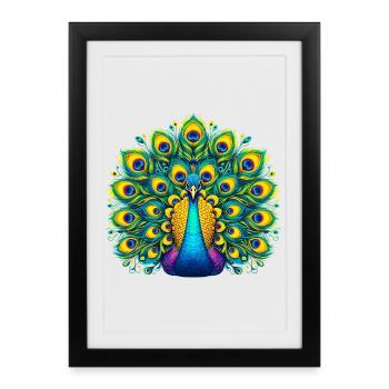 Peacock - Framed poster (27 × 37 cm) - black - Front