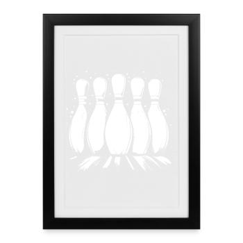 Bowling Pins - Framed poster (27 × 37 cm) - black - Front