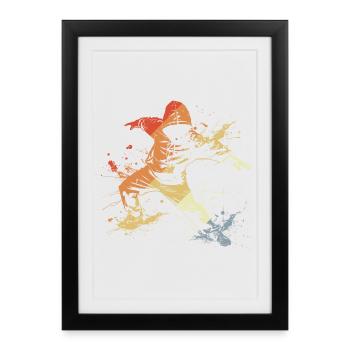 Breakdancer Vintage Look - Affiche encadrée (27 × 37 cm) - noir - Devant