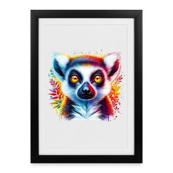 Lémurien - Affiche encadrée (27 × 37 cm) - noir - Devant