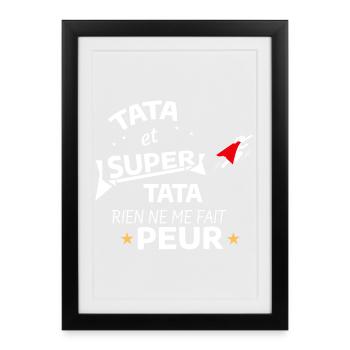 Tante und Supertante Kindheitstraum - Gerahmtes Poster (27 × 37 cm) - Schwarz - Vorne