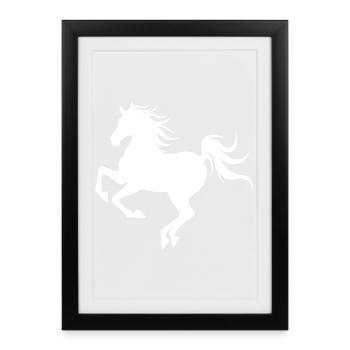 Graceful Horse Silhouette in Motion - Framed poster (27 × 37 cm) - black - Front