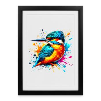 Kingfisher - Framed poster (27 × 37 cm) - black - Front