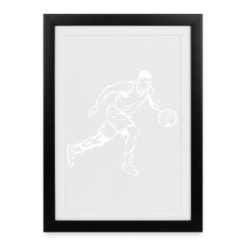 Basketball Boy Graphic - Framed poster (27 × 37 cm) - black - Front