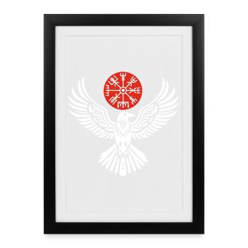 The White Raven and Red Moon - Framed poster (27 × 37 cm) - black - Front
