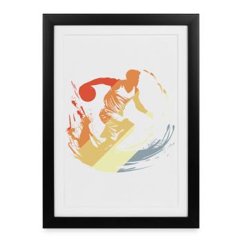 Vintage Basketball Player - Framed poster (27 × 37 cm) - black - Front
