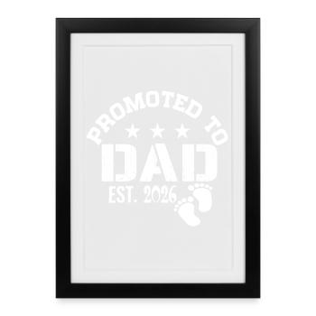 Promu papa 2026 Je vais être père - Affiche encadrée (27 × 37 cm) - noir - Devant