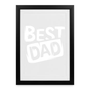 best dad graffiti - best daddy in the world logo - Framed poster (27 × 37 cm) - black - Front