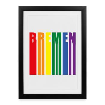 Bremen Rainbow Pride Gift - Framed poster (27 × 37 cm) - black - Front
