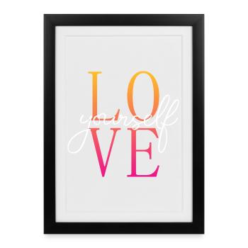 Aimez-vous / Selbstliebe / Liebe dich selbst - Affiche encadrée (27 × 37 cm) - noir - Devant