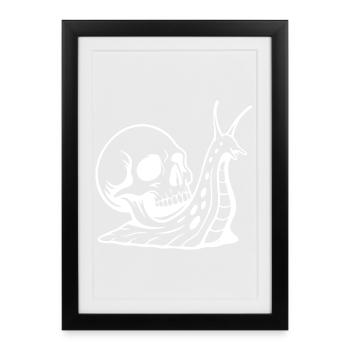 Crâne gothique avec motif de serpent - Affiche encadrée (27 × 37 cm) - noir - Devant