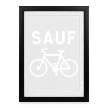 Except Vélo Blanc - Framed poster (27 × 37 cm) - black - Front