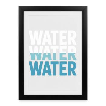 Drink Water Hydrate Ocean River  - Framed poster (27 × 37 cm) - black - Front