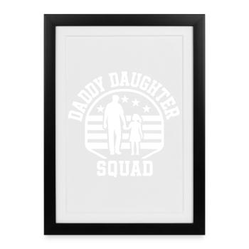 Papa Fille Squad Assorti Père Fille - Affiche encadrée (27 × 37 cm) - noir - Devant