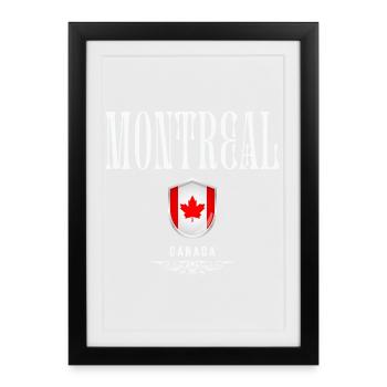 Montreal Canada, elegant and minimalist design - Framed poster (27 × 37 cm) - black - Front