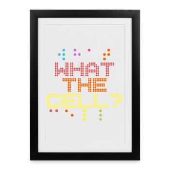 Braille Teacher Braille What The Cell - Framed poster (27 × 37 cm) - black - Front