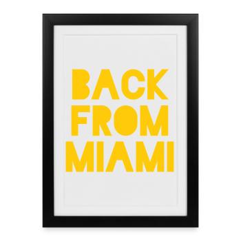 Vibrant Miami Skyline Silhouette - Framed poster (27 × 37 cm) - black - Front