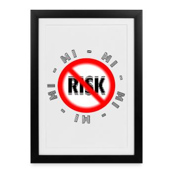Risk-free lifestyle Motif MI MI MI NO Risk - Framed poster (27 × 37 cm) - black - Front